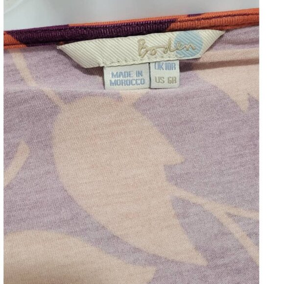 Boden Purple Orange Floral Faux Wrap Blouse Womens 6 - Picture 4 of 4